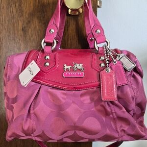 Coach Pink Signature Tote Bag/Wallet Combo